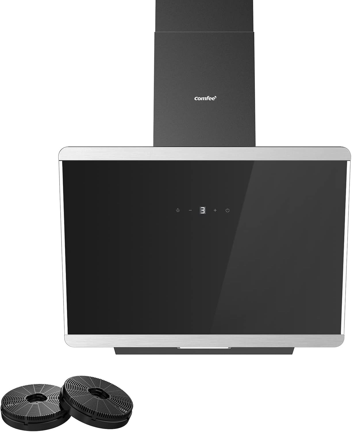 COMFEE' 60cm Angled Cooker Hood Class A+ ANGJ64B60PRO Tempered Glass