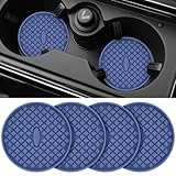 ME.FAN Car Cup Coasters [4 Pack] Silicone Car Coasters/Cup Mats, Non-Slip Recessed Car Interior Accessories Navy Blue