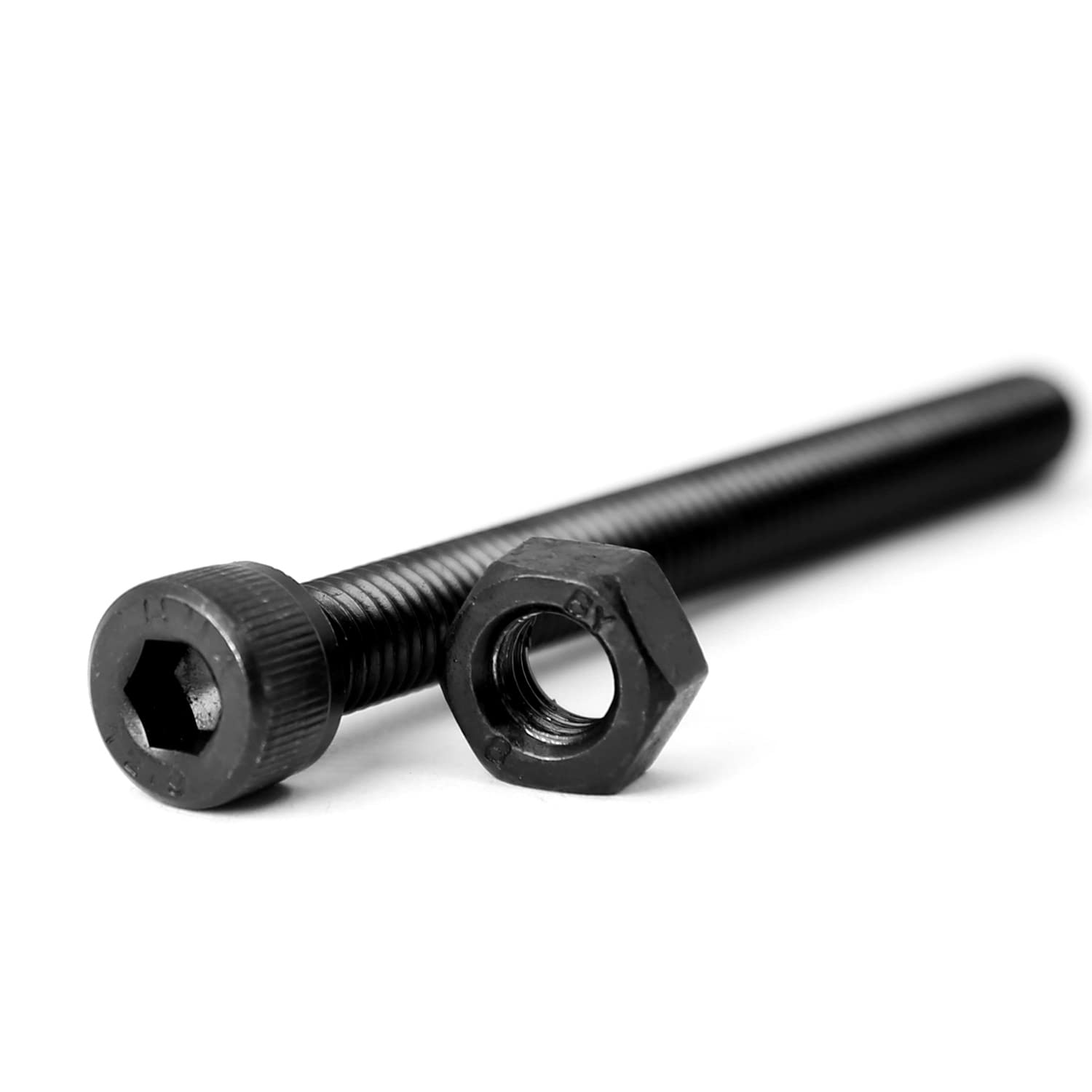 M8 x 80mm 8 Juegos de Tornillos y Tuercas Combinada Hexagonal Tornillo Negros Acero al Carbono de 12,9 Grados