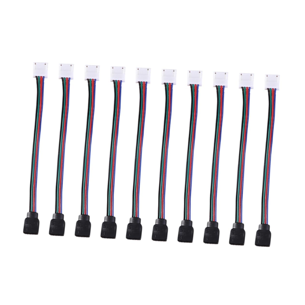 10pcs LED Light Strip Extension Cable Connector for 4pin 8mm Strip to Controller Jumper for RGB LED Ribbon Adapter Cable - Image 2