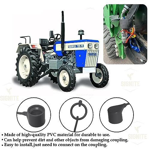 Image of 3 /8 Skid Steer Bobcat Hydraulic Cap Flat Face Air Coupler Cover Male Female Dust Caps and Plug,Fits ISO 16028 Hydraulic Quick Disconnects with Retention Ring Keeps Cap Attached to Hose (BLACK)2 Set
