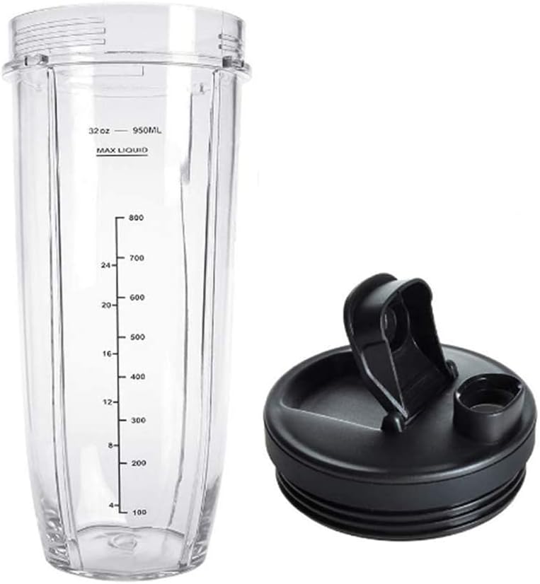 Lid and 32OZ Cup and 7 Fins Blade for Compatible for Ninja Auto IQ 1000W Blender Accessories Replacement Parts BL482