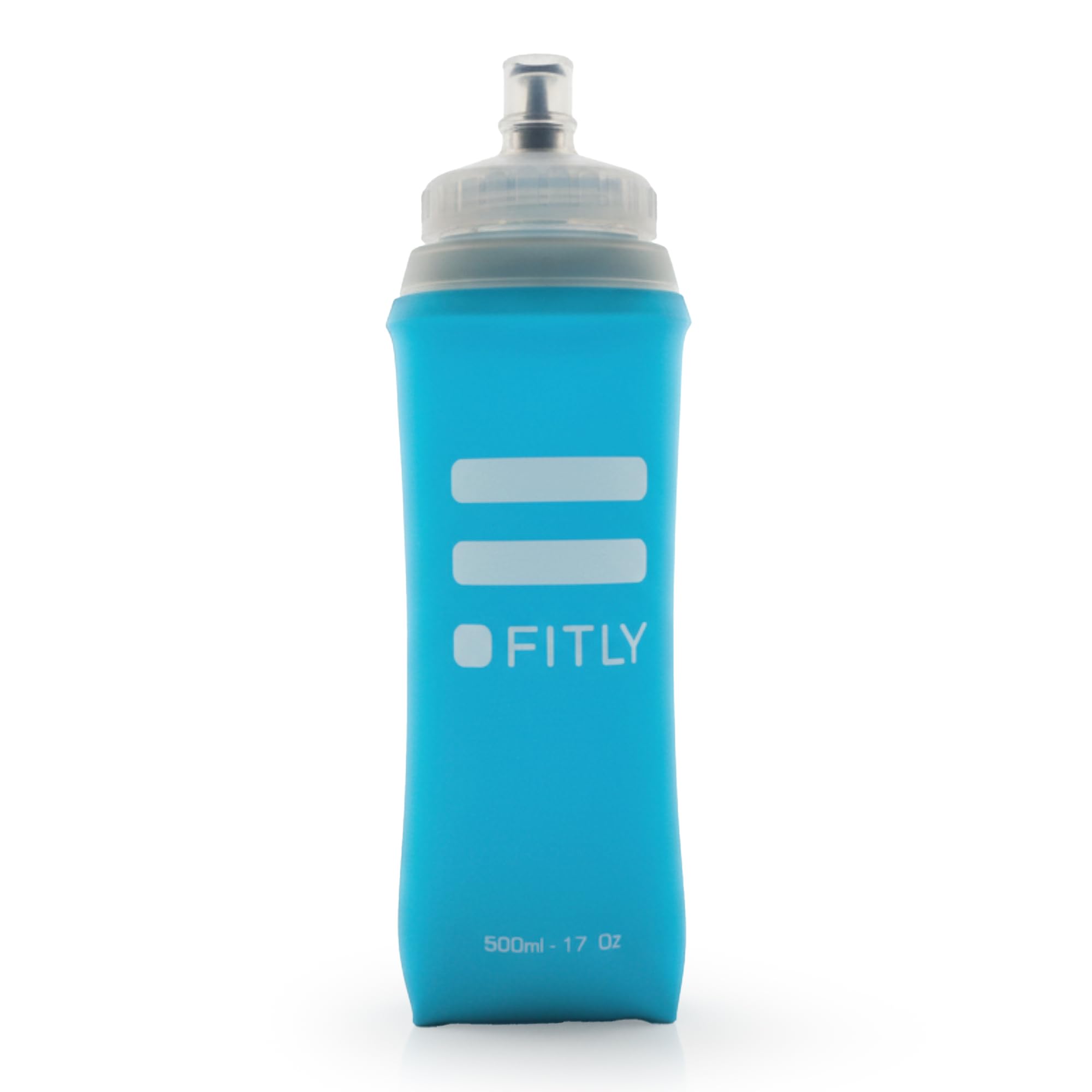 FITLY Soft Flask - Shrink As You Drink Soft Water Bottle for Hydration Pack - Folding Water Bottle Ideal for Running, Hiking, Cycling, Climbing &
