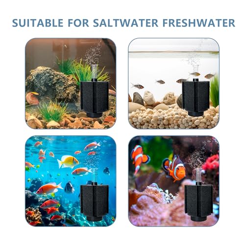 Image of 2 Pack 60-70 Gal Aquarium Sponge Filter with Air Stone and Ceramic Filter Media Quiet Fish Tank Bio Filter for Breeding Fry Shrimp Betta Fish Tank