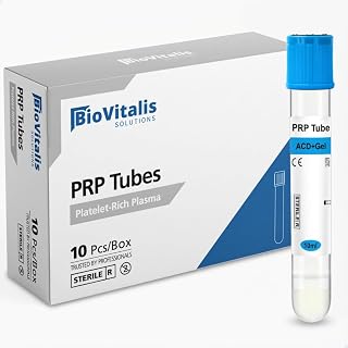 Biovitalis Solutions 10 PCS PRP Tubes 10ML PRP Tube ACD and Gel+Anticoagulant for Platelet Rich Plasma