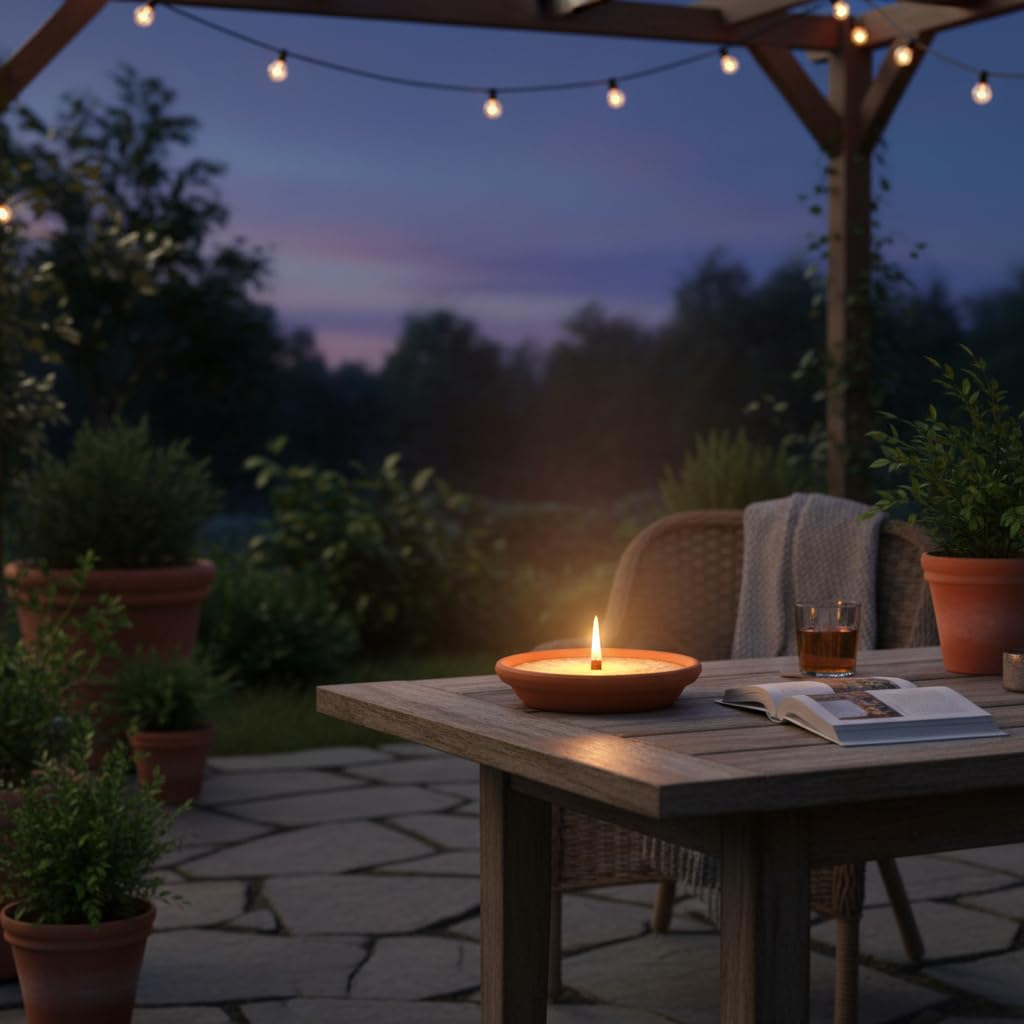 Cereria Di Giorgio - 12 Fiaccole in terracotta Citronella Plus - Citronella di Java 100% Naturale - Anti Zanzare e Insetti - 50% più concentrata - Diametro 15.5 cm - Durata 3 ore