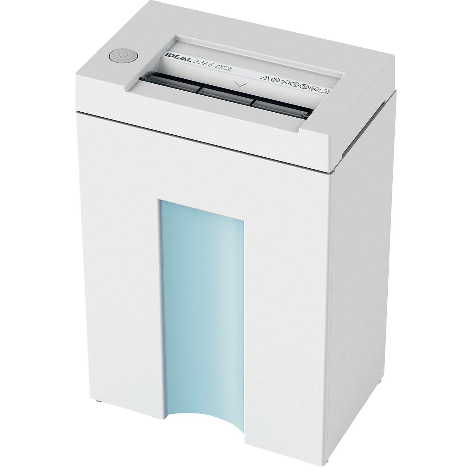 IDEAL 2265 - Destructora de papel, nivel de seguridad P-2, corte en tiras de 4 mm, capacidad de 11 hojas, cubo de basura de 20 L, también destruye grapas y tarjetas de crédito | Volumen de recogida de 20 l, tiras, 4 mm