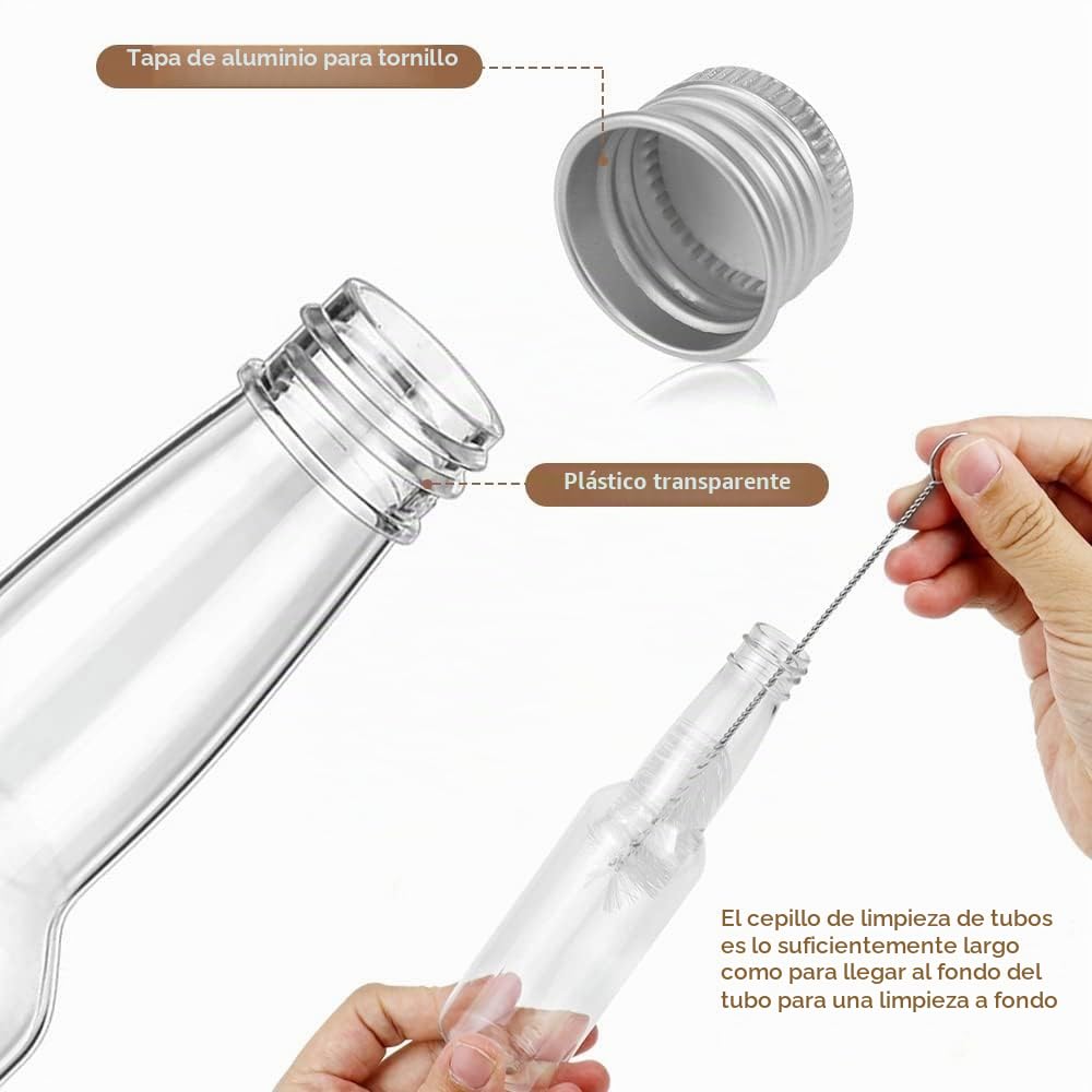 Botellas de Plástico para Rellenar 100 ml Reutilizables con Tapa para Bodas y Fiestas