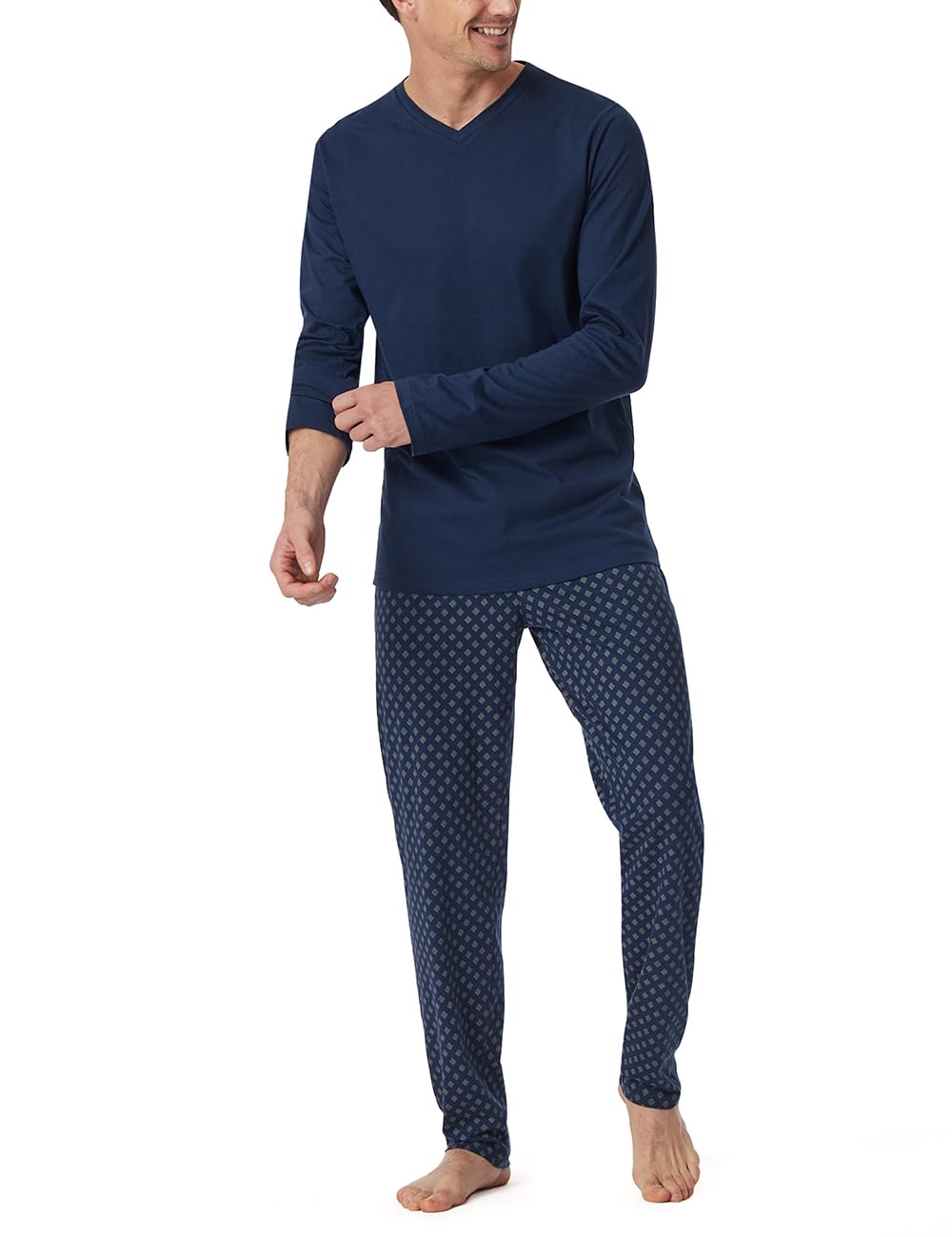 Schiesser Schiesser Herren Schlafanzug Lang - Nightwear Set Set di Pigiama Uomo