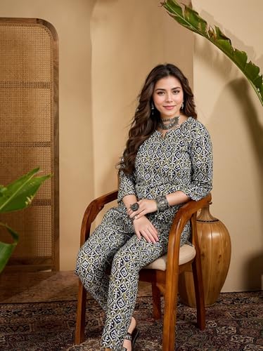 Image of Truvon Fashions Women Cord Set, Kurta and Pant Set
