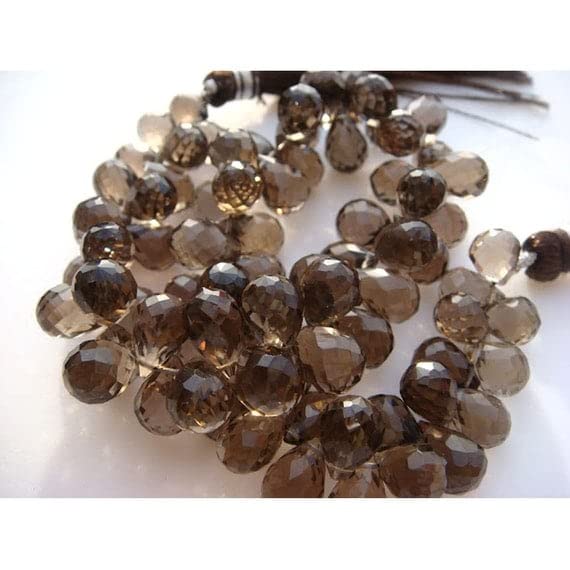 Quartz fumé naturel perles gouttes briolettes pour fabriquer un cadeau fait main unique