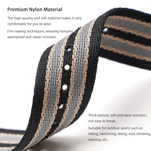 Image of Military Ballistic Nylon Watch Band Heavy Buckle 18mm 20mm 22mm 24mm Thick G10 Premium Nylon Watch Bands Smart Watch Replacement Band Strap for Men Women