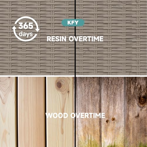 Image of 31 Gallon Waterproof Resin Deck Box, UV Resistant Outdoor Storage for Garden, Patio, Porch, Delivery（Grey，31 Gallon）