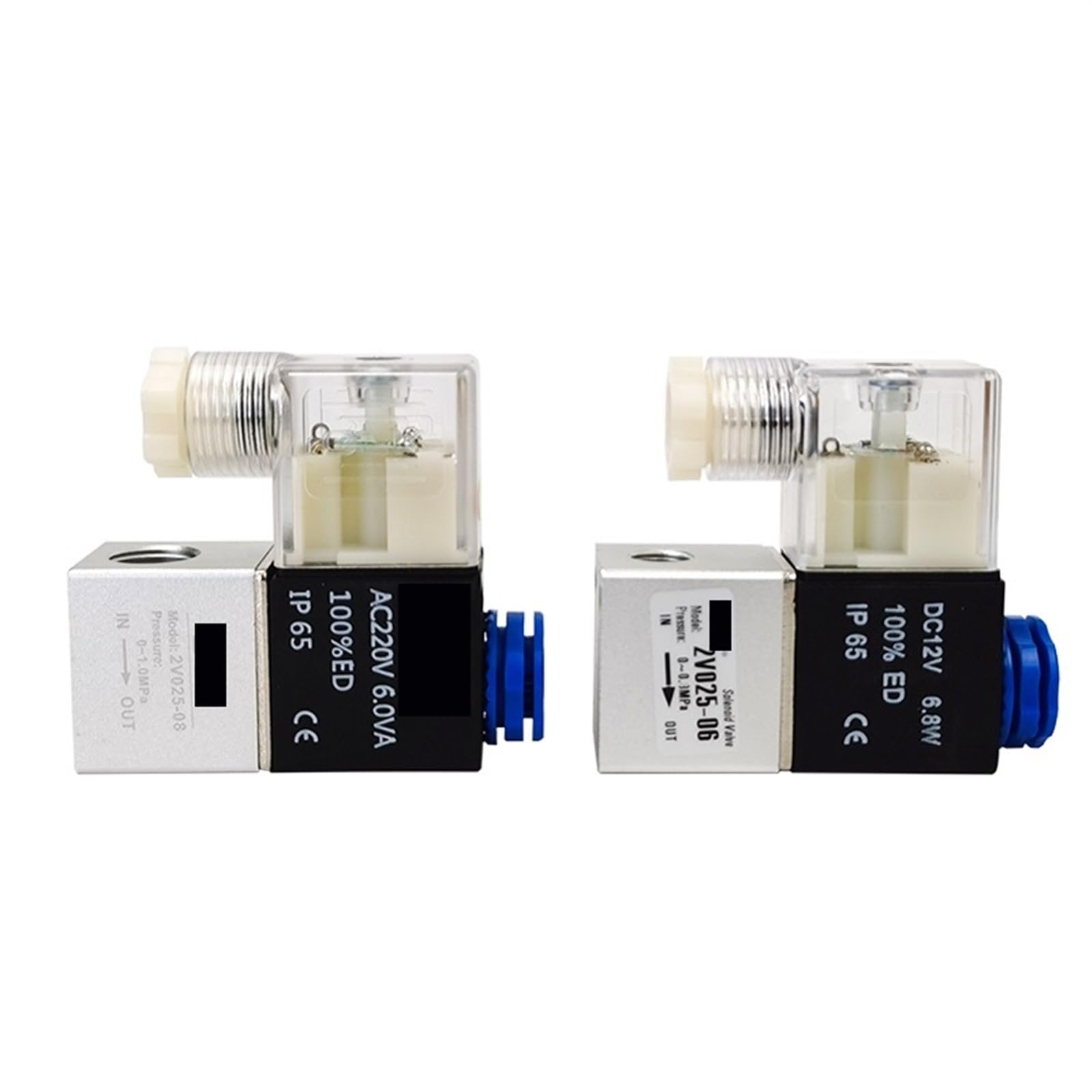 Électrovanne d'air 2V025-08 à commande pneumatique 24V pour automatisme