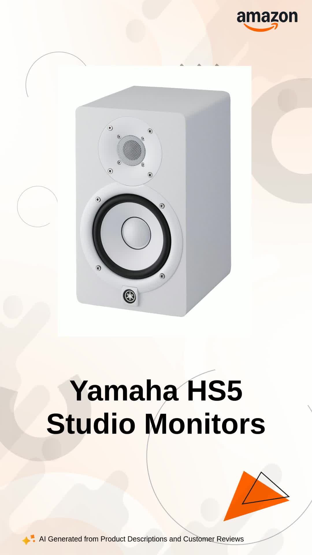 Yamaha HS5 Powered Studio Wired Monitors Woofers-White Colour