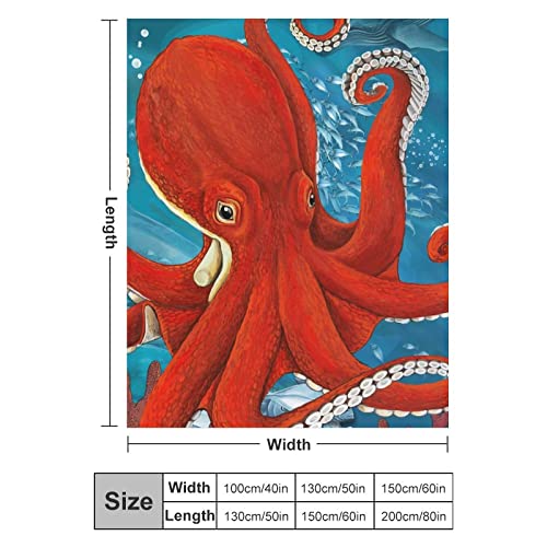 Couverture polaire pieuvre rouge pour vos soirées cocooning sur le canapé