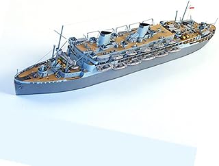 Lllunimon 1/400 Husky Transport Ship Model Kit, DIY 3D Paper Boat Model Building Set Handmade Crafts Military Gift