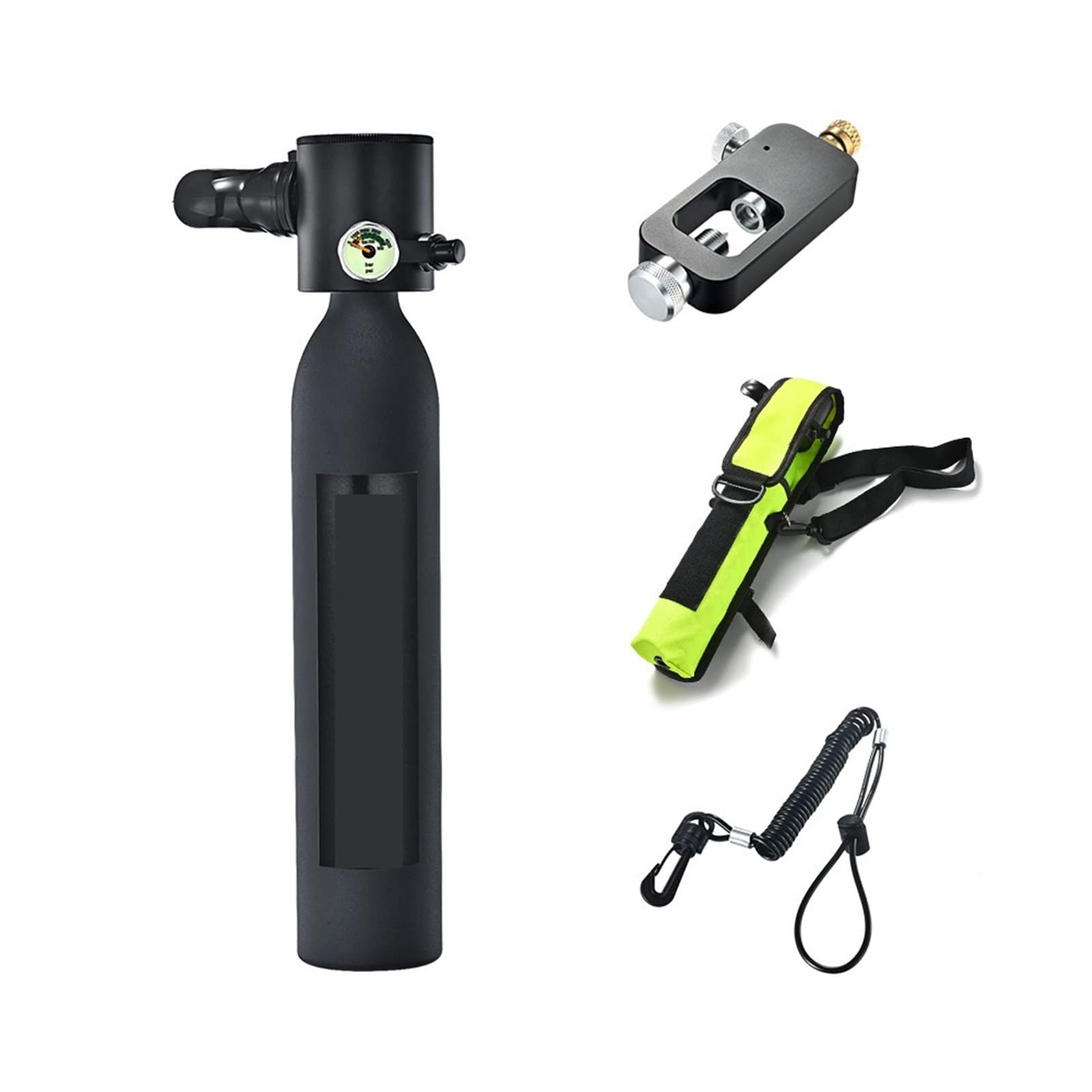 SOYWIM Portable Underwater Emergency Spare Gas Cylinders Equipped With A Full Set Of Diving Respirators,Underwater Exploration(Black Package B)