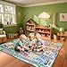 IWRJFQWR Car Play Rug City Life Traffic Road Kids Rug, Educational Road Carpet Kids Play Mat for Floor Nursery Toddler Preschool Bedroom Living Room Playroom, 3x5 Feet