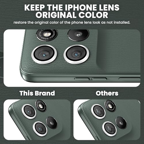 Image of ArmourPro Camera Rings Tempered Glass for Motorola G67 Power (6.7 Inches), Tough HD Individual Aluminum Alloy Rings 9H Camera Cover, Scratch-Resistant,Camera Lens Protection| Silver, 1 Pack