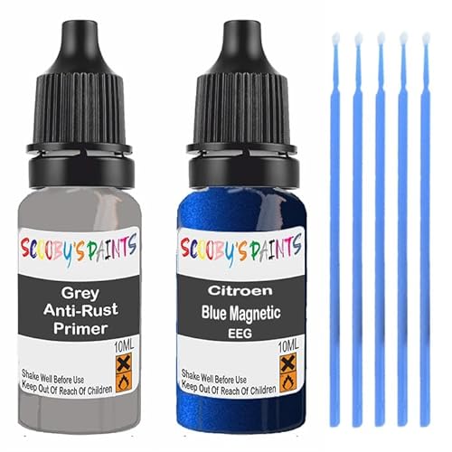 SCOOBYS PAINTS BACK IN THE MIX Touch Up Paint For Citroen Blue Magnetic Eeg Scratch Stone Chip Repair With Grey Primer