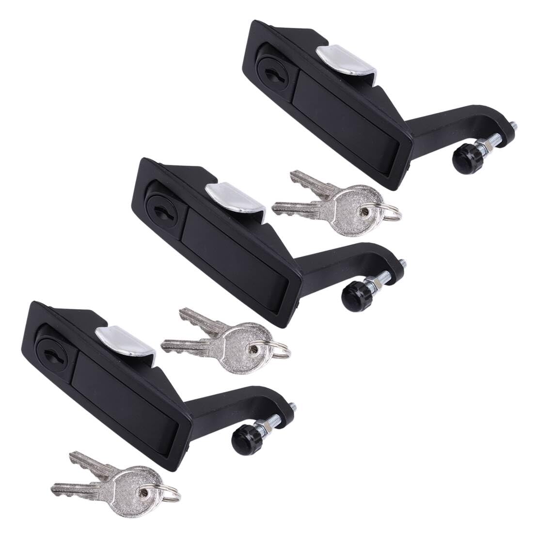 ciciTree 3pieces Black RV Toolboxes Adjustable Lever Hand Operated Compression Latch Lock with Key