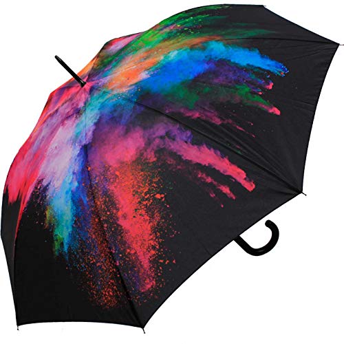 happy rain Stockschirm Auf-Automatik Schwarz Bunt Holy Explosion