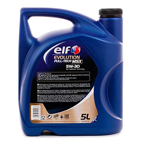 ELF Olio motore Evolution 5W-30 5 L Compatibilità con RENAULT Clio 3 Hatchback BR0/1, CR0/1 Clio 2 BB0/1/2, CB0/1/2 Clio 4 Hatchback BH, VW Polo Hatchback 6R1, 6C1 Golf 4 Hatchback 1J1