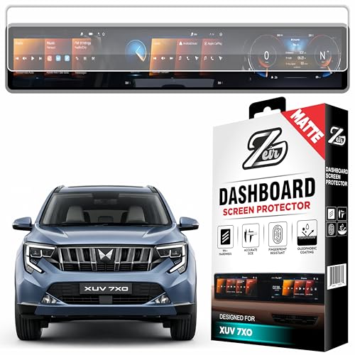 Image of ZEIR MATTE Screen Protector Compatible with MAHINDRA XUV 7XO 2026+ Models - 12.3 Inch Triple Screen Long Display Guard Dashboard Touchscreen Accessory (NO Adrenox+ Badge Cutout) [Not Tempered Glass]