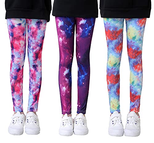 ABClothing Leggings elásticos para niñas, Pantalones Casuales para niños, Mallas, patrón de Cielo Estrellado, Longitud Completa para niños de 12 a 13 años, Colorido Cover