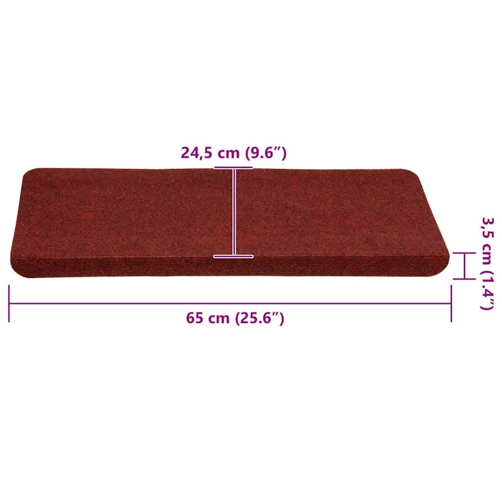 Générique Samoprzylepne maty na schody 30 szt. Czerwone 65x24,5x3,5 cm, Antypoślizgowy dźwiękochłonny filc igłowany, Można prać w pralce, chroni stopnie przed poślizgiem i zużyciem