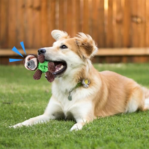 Juguete mordible y sonoro de peluche para perros miniatura 7