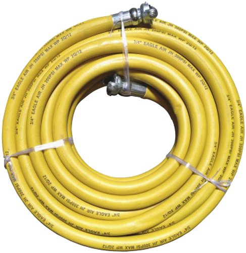 JGB Enterprises - 001-0121-0050-YellowI Eagle Hosee Yellow Jackhammer Rubber Air Hose, 3/4" Universal (Chicago) Couplings, 50' Length
