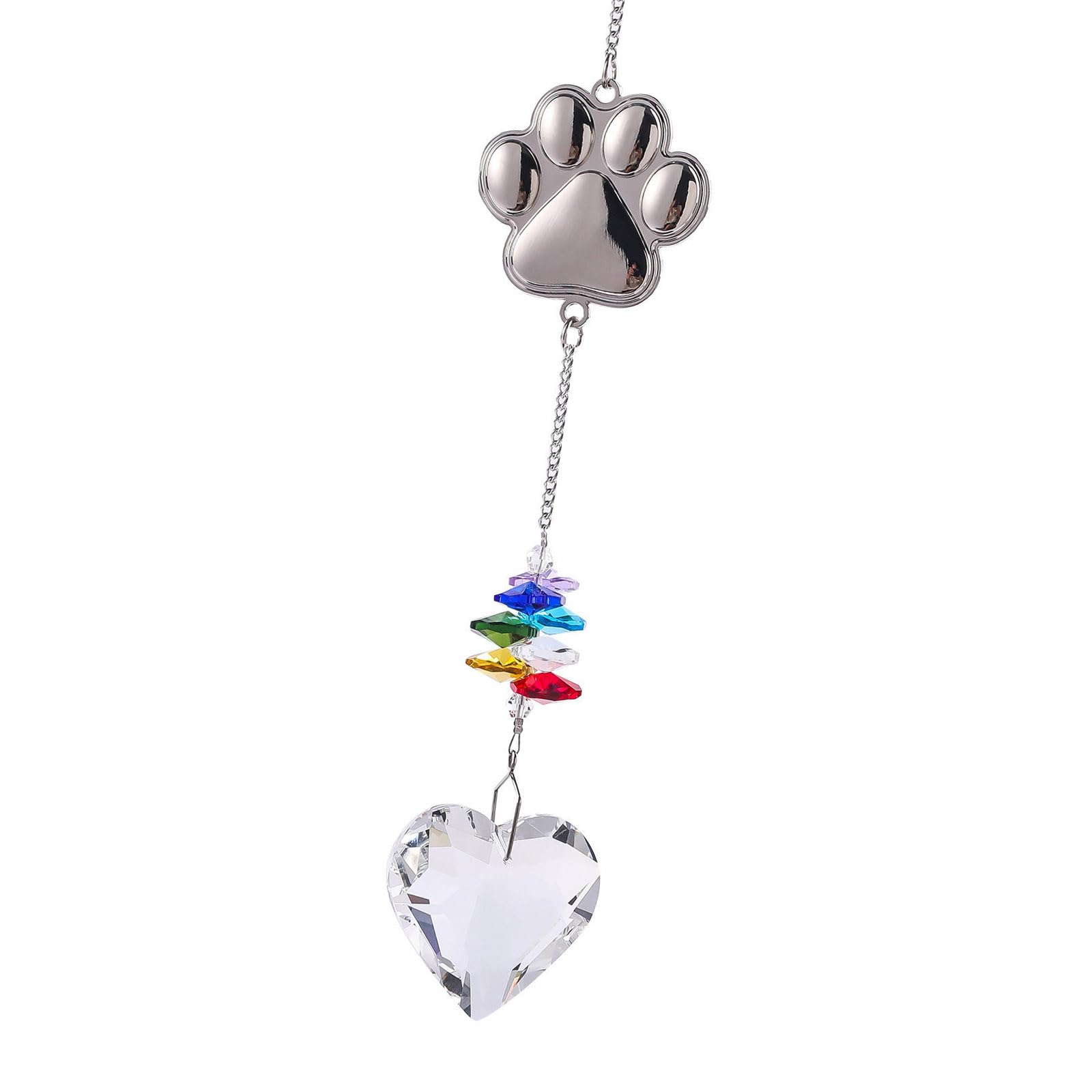 YROHGKPN Crystal Pet Memorial Suncatchers, Cats & Dog Paw Hanging Ornament, Remembrance Pet Owners Dog Memorial Gifts Crystals Crystal Ornament Sunlight Suncatchers