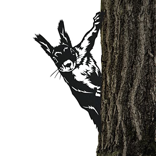 Steelmonks Tree Stake, Squirrel in Matte Black