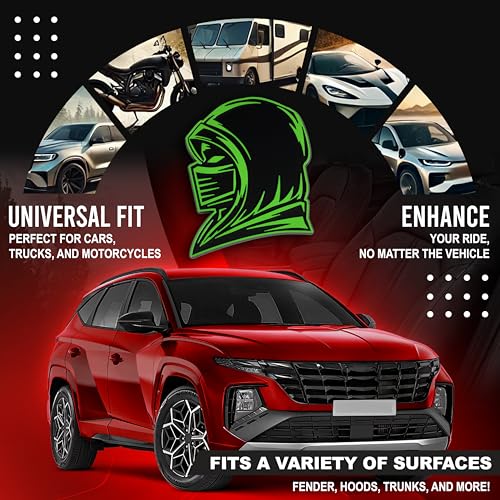 Image of Ninja Emblem, Custom 3D Car Badge - Universal Exterior Accessories for Car, Truck, SUV, Motorcycle (Set of 2) (Green)