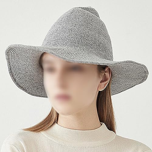 Domary Chapéu de bruxa de lã, chapéu de feiticeiro de malha, fantasia de bruxa para mulheres, fantas