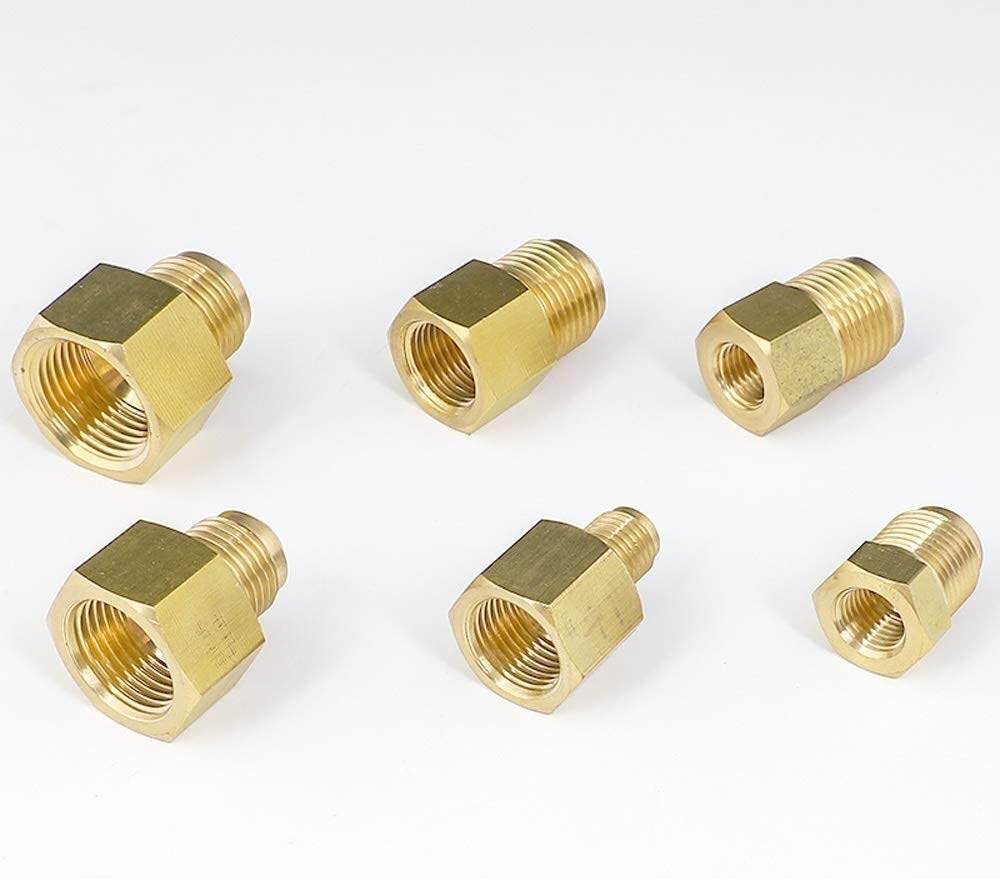 Raccordi filettati Raccordi per tubi in ottone 45 gradi SAE 1/4" 3/8" 1/2" 3/4" Raccordo di riduzione svasatura Riduttore Connettore per tubi in ottone Acqua Gas Aria Combustibile Convertitore per ru