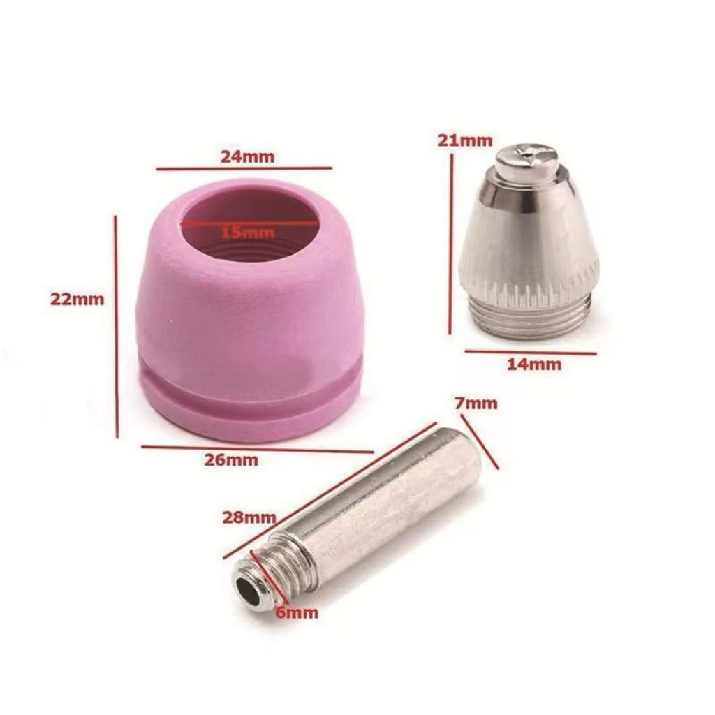 24Pcs Plasma Cutter Consumables Parts Fit for VEVOR CUT-50/60 Non-Touch Pilot Arc AG60/SG55