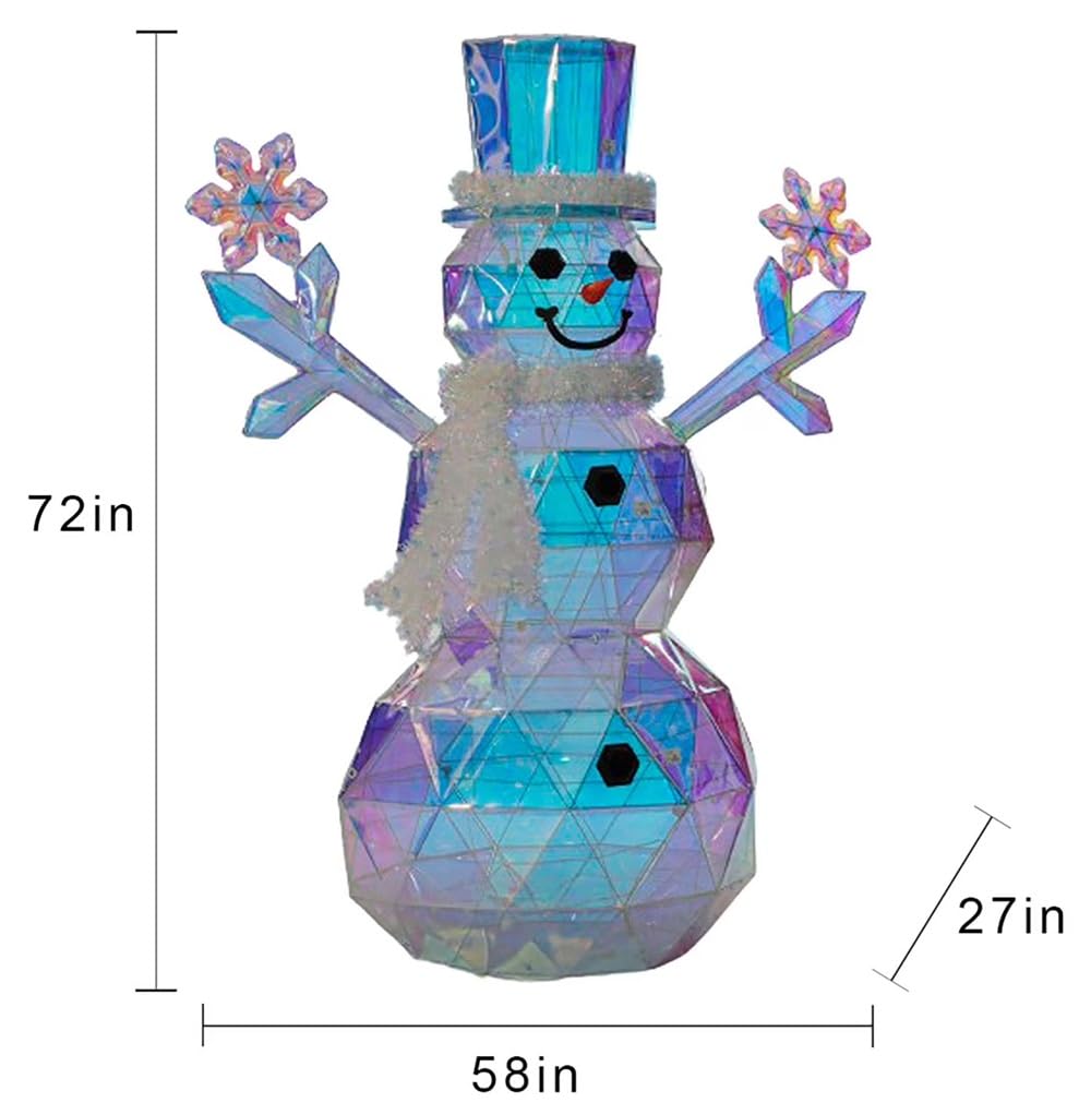 Amazon.com: 6-Foot Pre-Lit Prismatic Snowman with Colorful Lights