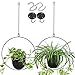 Produktbild VDYXEW Metall Blumentopf hängend Hängende Pflanzgefäße für Innen- und Außenpflanzen mit Haken aus Metall,Hängende Blumenampel für Heimdekoration, ,blumentopf hängend schwarz (2 pcs)
