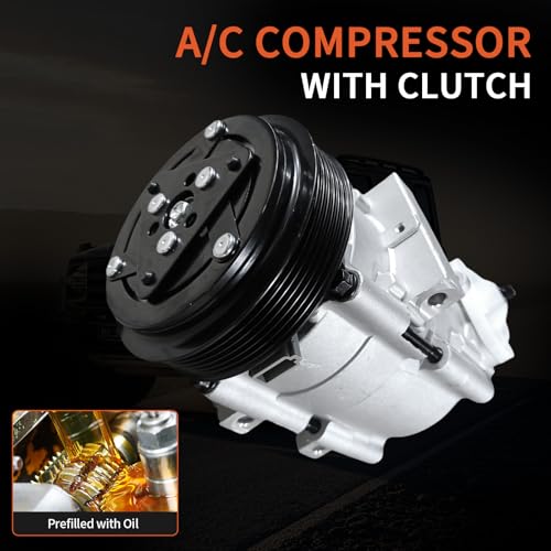 Image of AC Compressor with Clutch Air Conditioner Fit for 1997-2006 Ford F-150 | for 2004 Ford F-150 Heritage 4.2L V6,Replaces CO101510C,4L3Z19V703CB,5U2Z19V703SA,5U2Z19V703SB,G2MZ19V703M,G2MZ19V703X