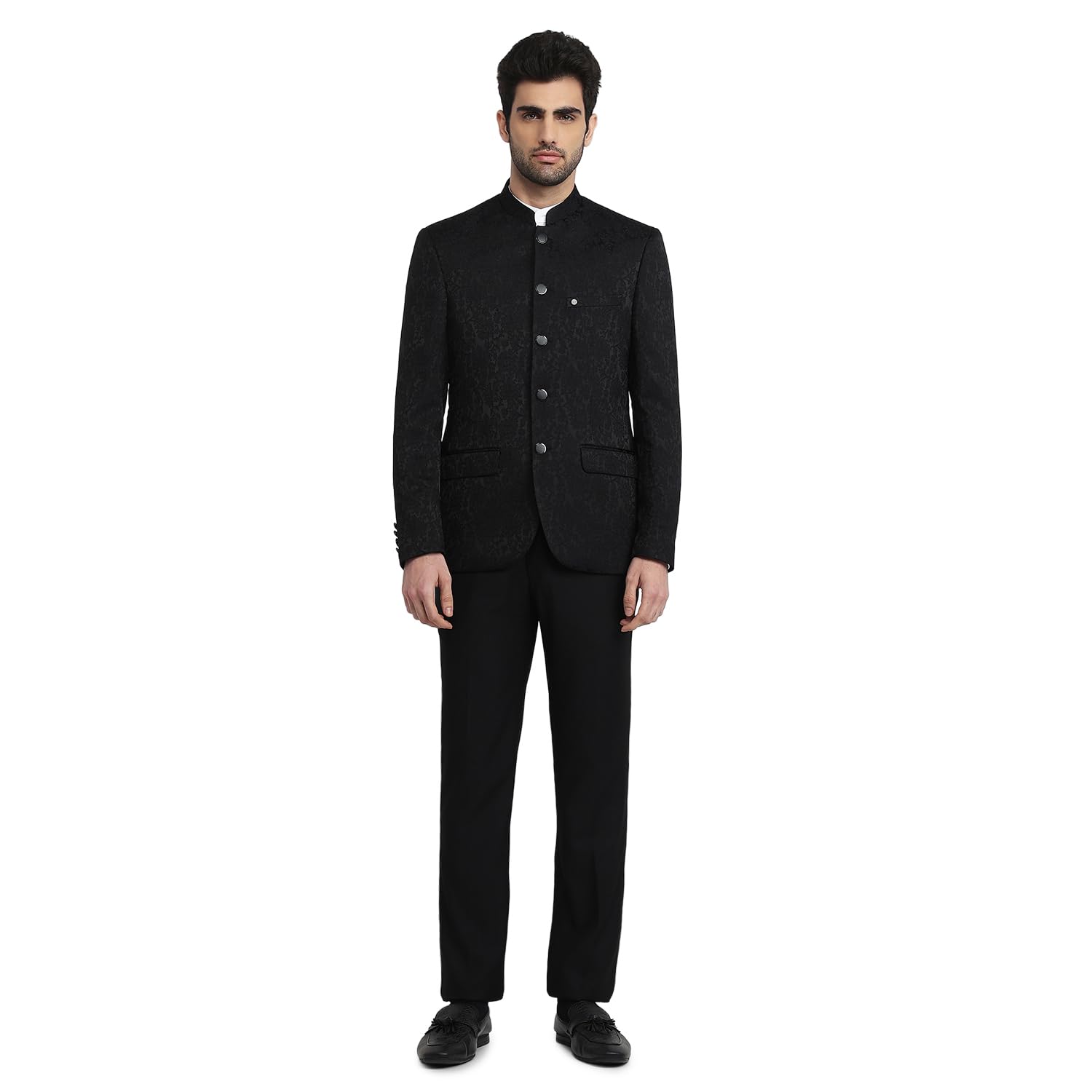 raymond Black Jacquard Pattern Men Suit-picture-11