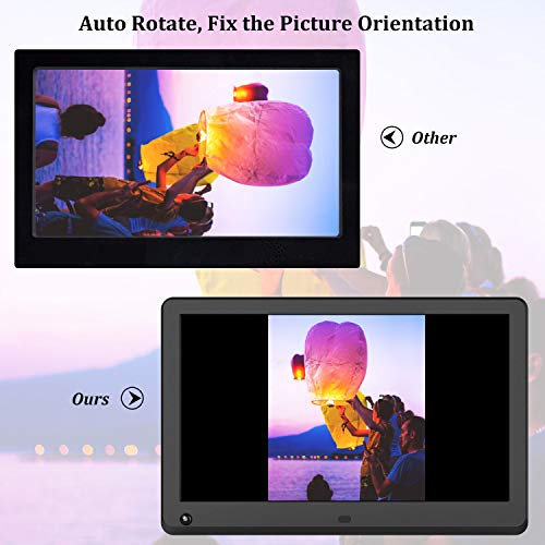 Digital Picture Frame 12 Inch 1920x1080 16:9 IPS Screen Photo Auto Rotate, Motion Sensor, 1080P Video Frame, Auto Play Photo/Video/Music, Background Music, Auto Turn On/Off, Include 32GB SD Card