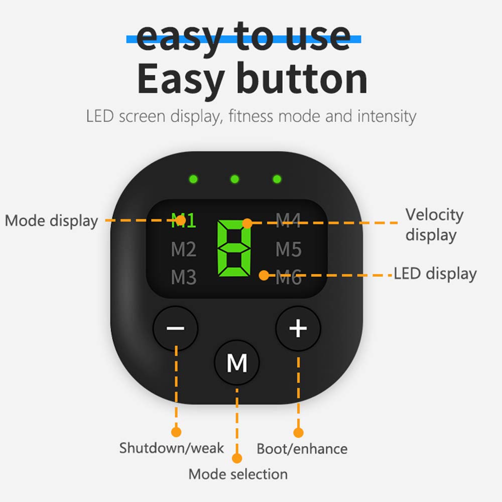 Estimulador de músculos abdominales, entrenador de masajeador eléctrico inteligente corporal EMS, máquina de ejercicios con cinturón estimulador ABS digital para abdomen,A