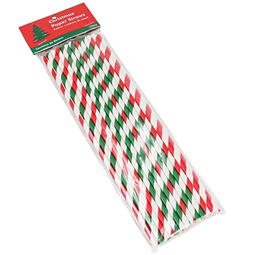 Chef Craft Eco Christmas Paper Straws, 10 inches...