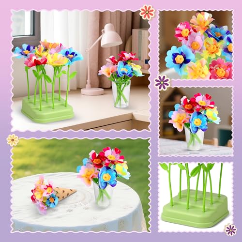 Hetbls Fabric Flower Bouquets Toys, Arts and Crafts Kits for Kids Age 3-12, Educational Gifts for 3 4 5 6 7 8 9 10 11 12 Year Old Toddler Girls, Great for B-Day Birthdays Activities Holidays Parties - Image 6