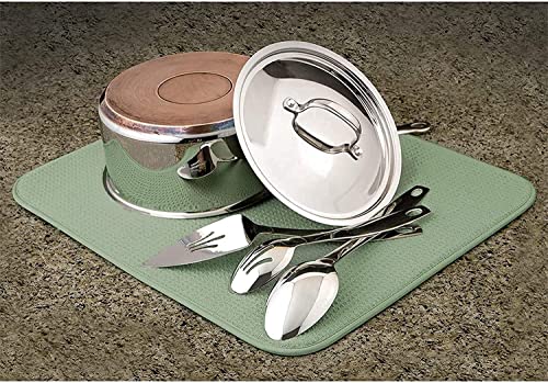 Image of RECLUSE Microfiber Reversible Dish Drying Mats,Drying mat for Kitchen Utensils Drying mat Water Absorbent mats for Kitchen Items(Multi Color)