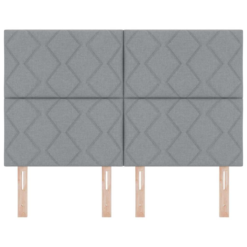 Cabecero cama gris claro 160 cm tapizado en tela diseño moderno regulable en altura 118/128 cm madera maciza de pino resistente para dormitorio, apartamento y habitación de los