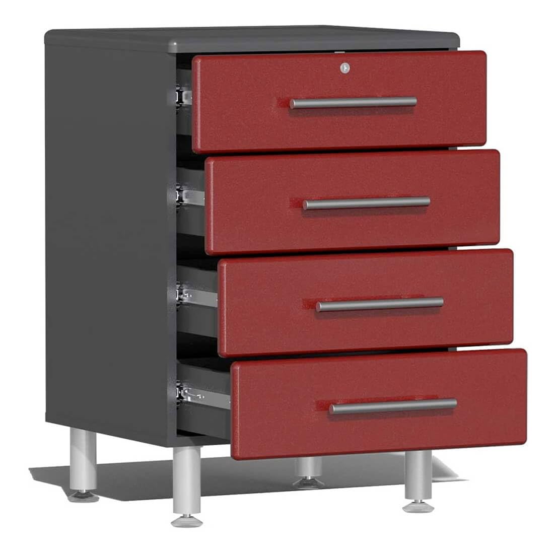 Ulti-MATE UG20042R 4-Piece Workstation Kit with Bamboo Worktop in Ruby Red Metallic, Red, Grey